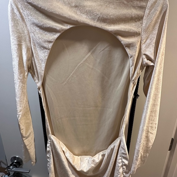 Chalene Velour Mini Dress Cream. New w/ tags. - Picture 6 of 6